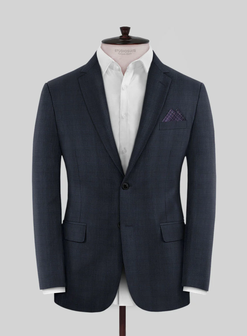 Lanificio Zegna Traveller Tirno Blue Checks Wool Jacket