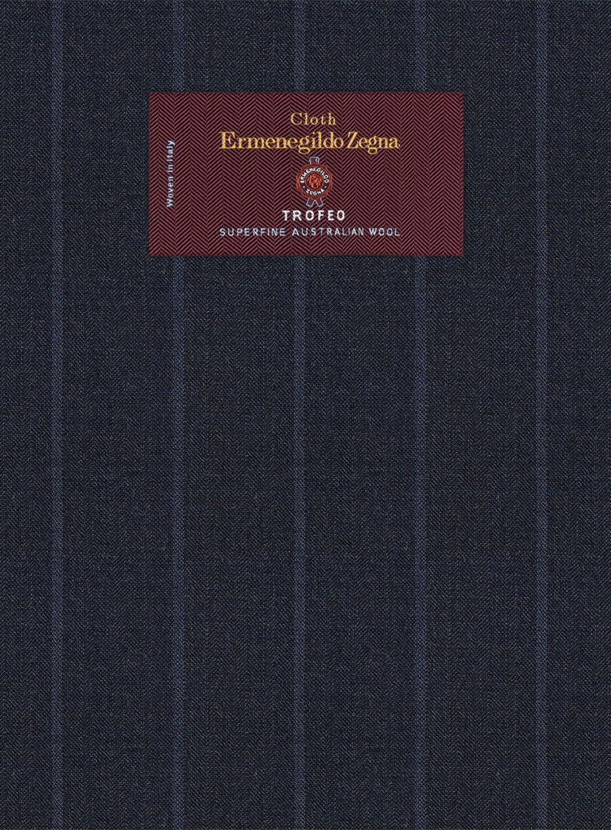 Lanificio Zegna Trofeo Alado Blue Stripe Wool Suit - Image 6