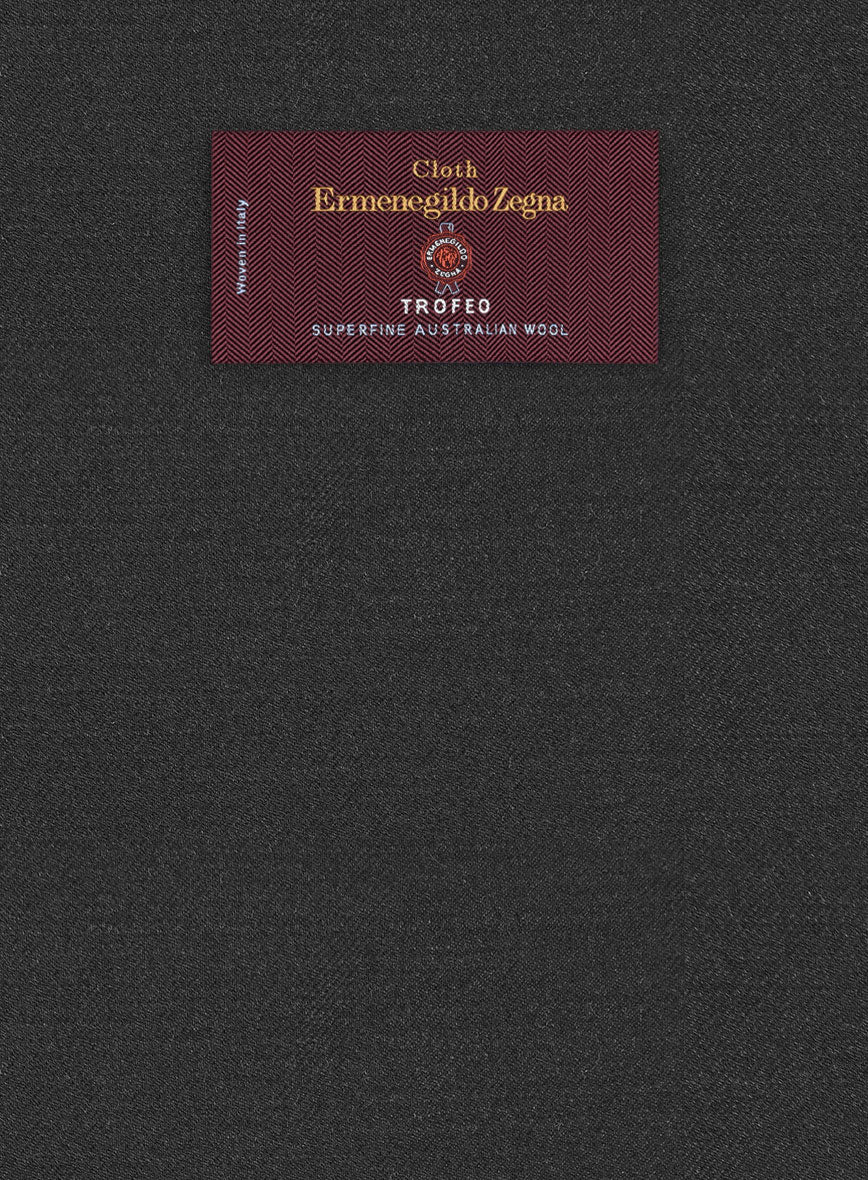 Lanificio Zegna Trofeo Dark Charcoal Wool Pants - Image 3