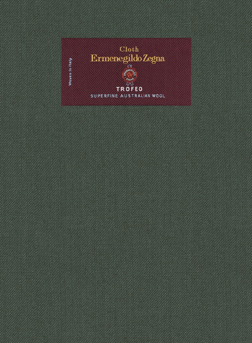 Lanificio Zegna Trofeo Dark Green Wool Pants - Image 3