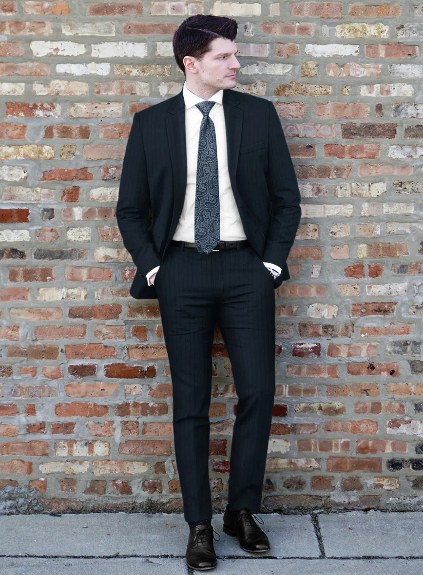 Lanificio Zegna Trofeo Dexi Blue Stripe Wool Suit - Image 2