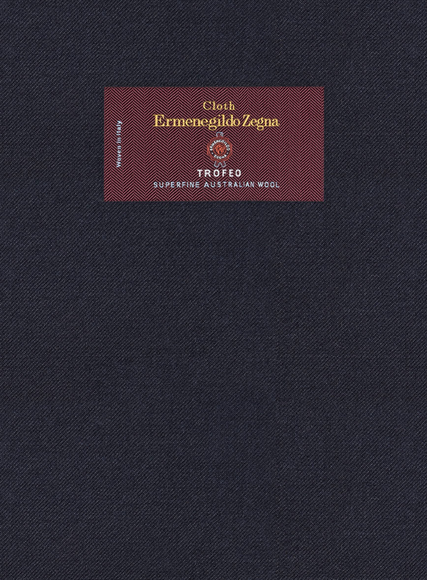 Lanificio Zegna Trofeo Ebony Blue Wool Pants - Image 3
