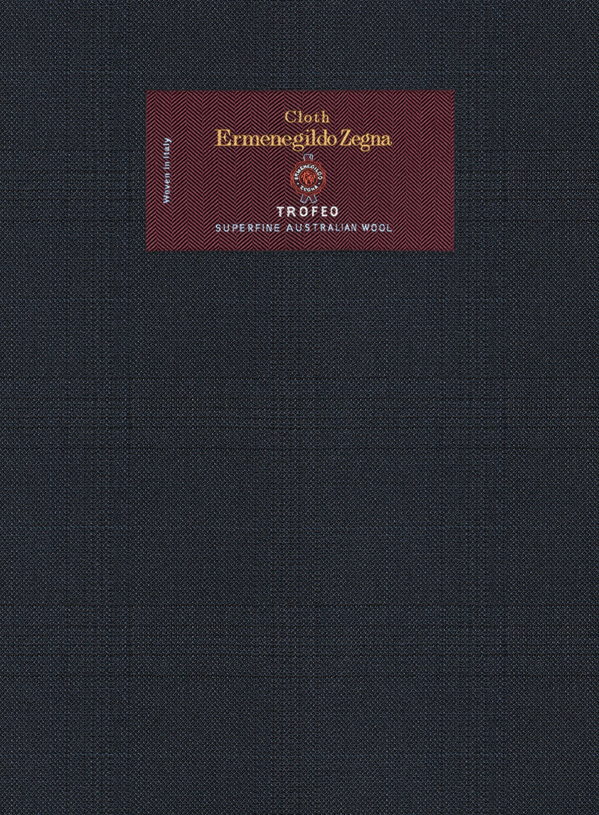 Lanificio Zegna Trofeo Malno Dark Blue Checks Wool Suit - Image 6