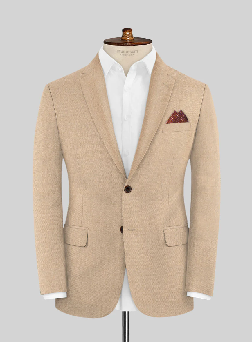 Lanificio Zegna Trofeo Mocha Beige Wool Jacket