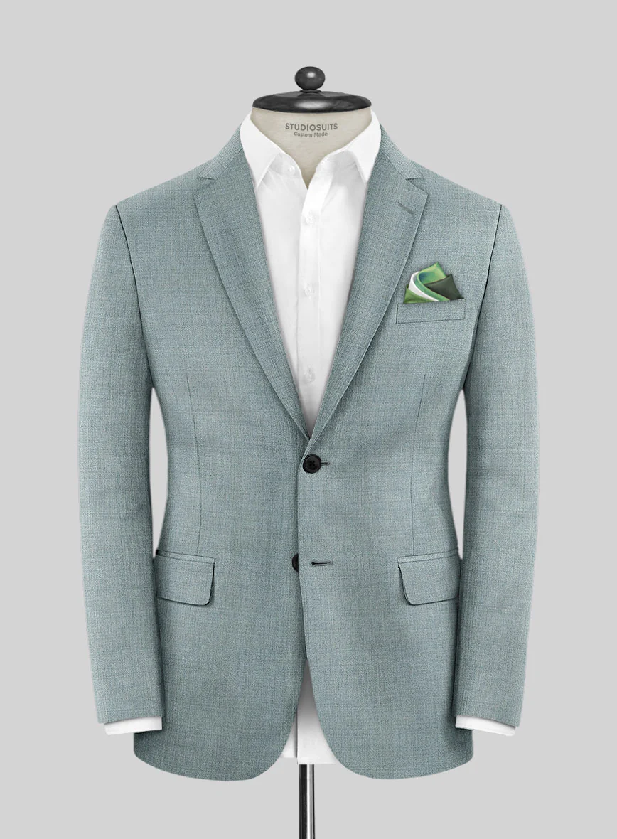 Lanificio Zegna Trofeo Moonstone Blue Wool Jacket