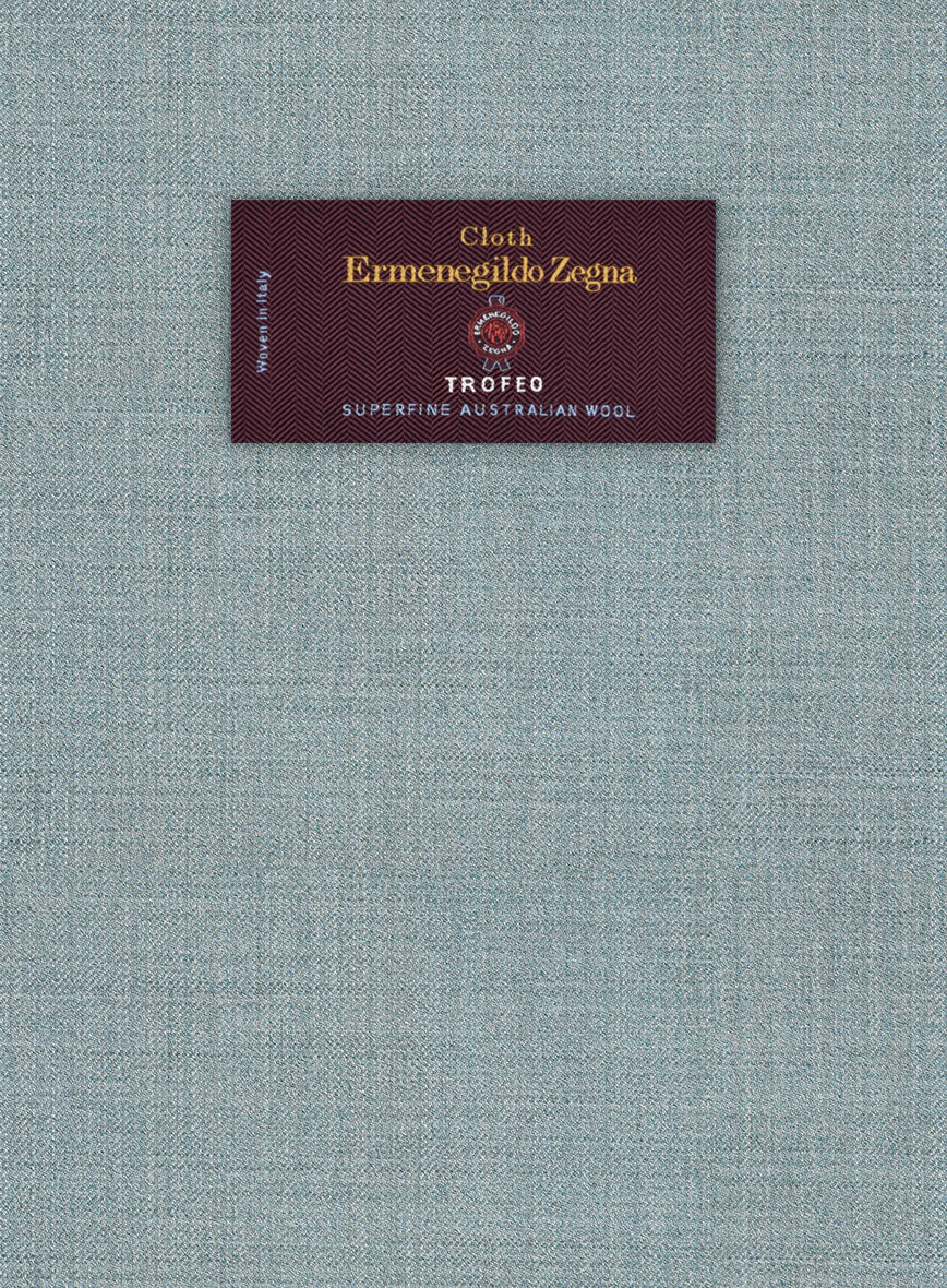 Lanificio Zegna Trofeo Moonstone Blue Wool Jacket - Image 2