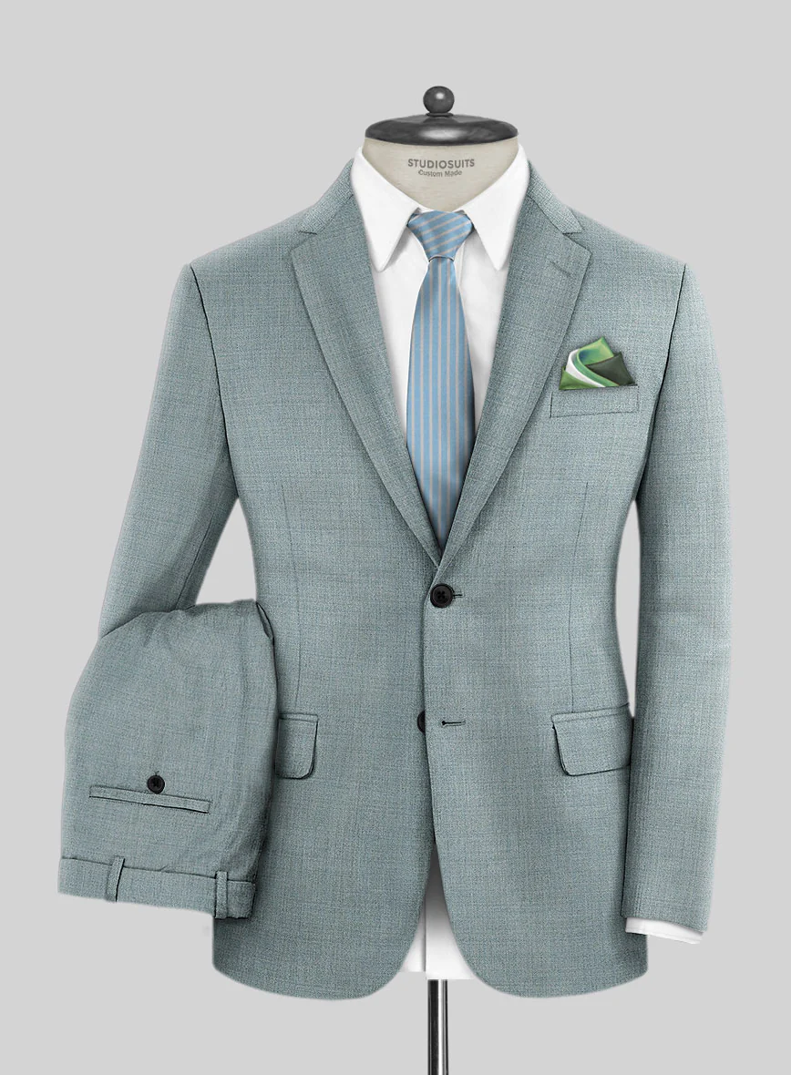 Lanificio Zegna Trofeo Moonstone Blue Wool Suit