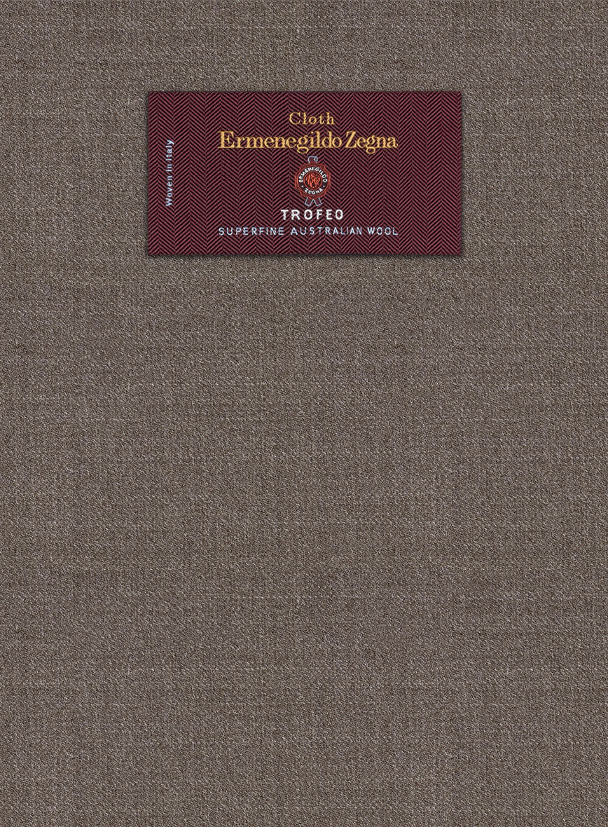 Lanificio Zegna Trofeo Mud Brown Wool Pants - Image 3