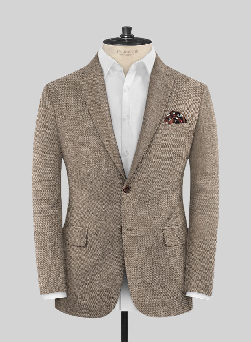 Lanificio Zegna Trofeo Sharkskin Brown Wool Jacket