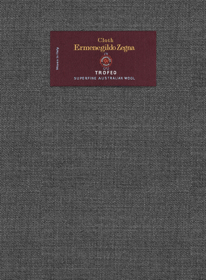 Lanificio Zegna Trofeo Sharkskin Charcoal Wool Suit - Image 5
