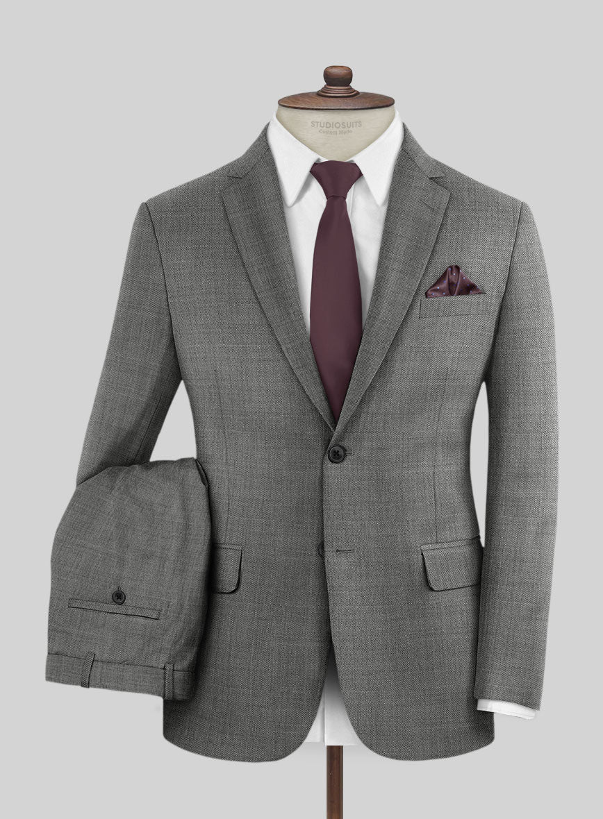 Lanificio Zegna Trofeo Sharkskin Gray Wool Suit