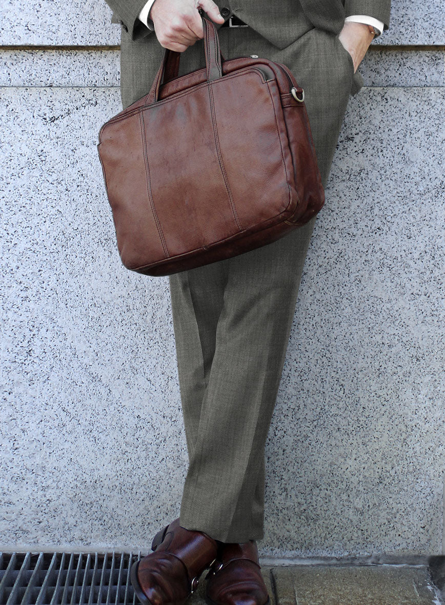 Lanificio Zegna Trofeo Sharkskin Mid Gray Wool Pants - Image 2