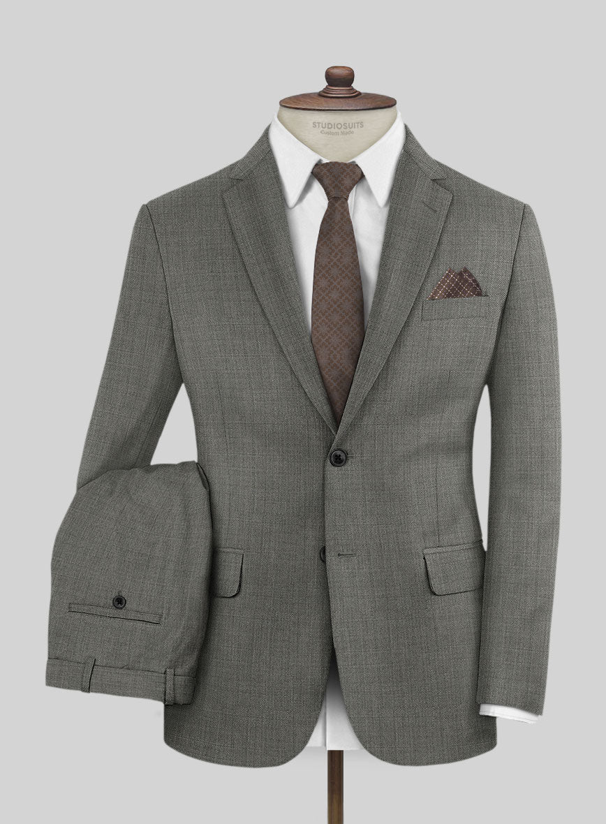 Lanificio Zegna Trofeo Sharkskin Mid Gray Wool Suit