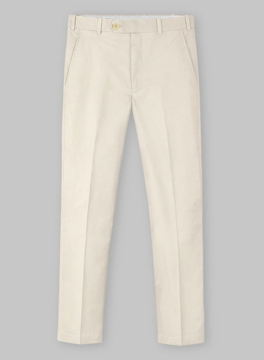 Light Beige Feather Cotton Canvas Stretch Suit - Image 5