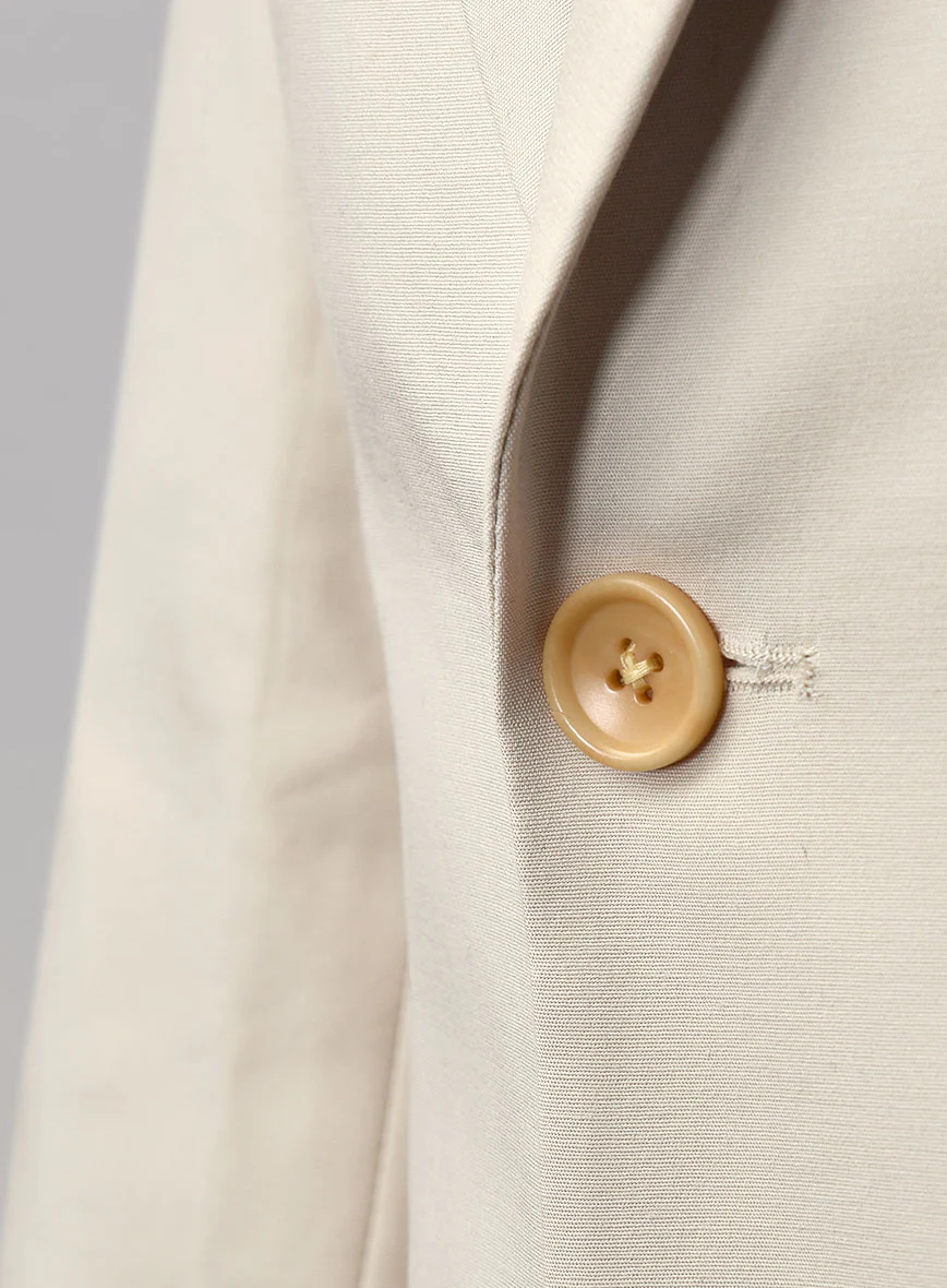 Light Beige Feather Cotton Canvas Stretch Suit II - Image 3