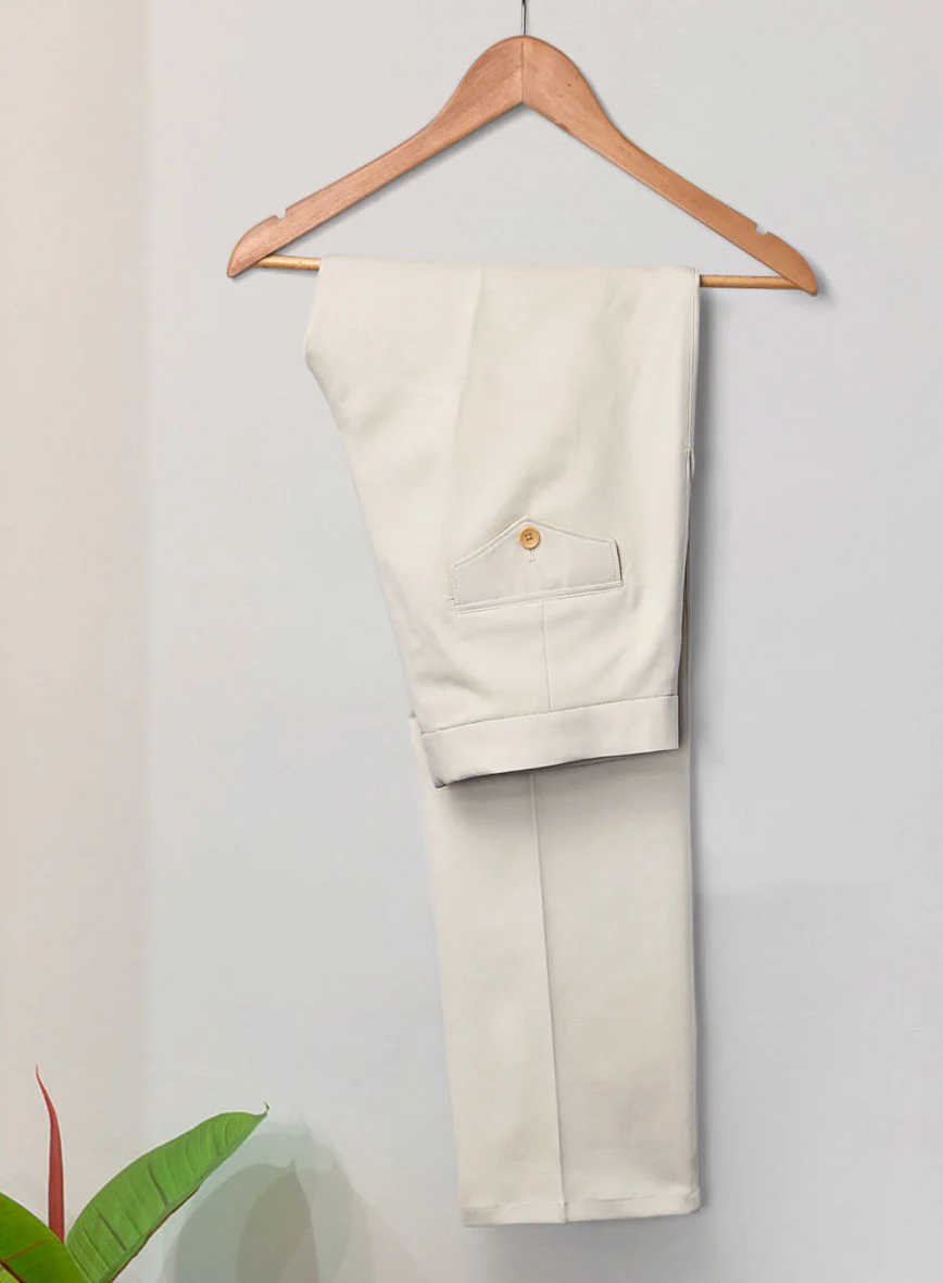 Light Beige Feather Cotton Canvas Stretch Suit II - Image 6