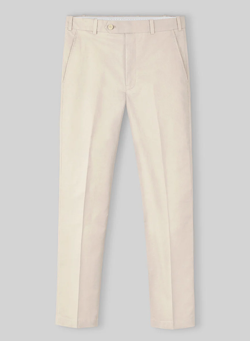 Light Beige Stretch Chino Pants - Image 2