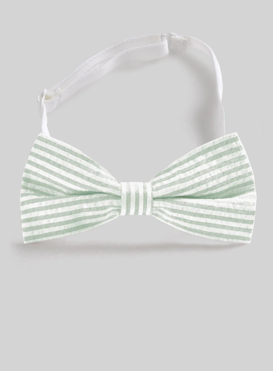 Light Green Seersucker Bow - Image 2