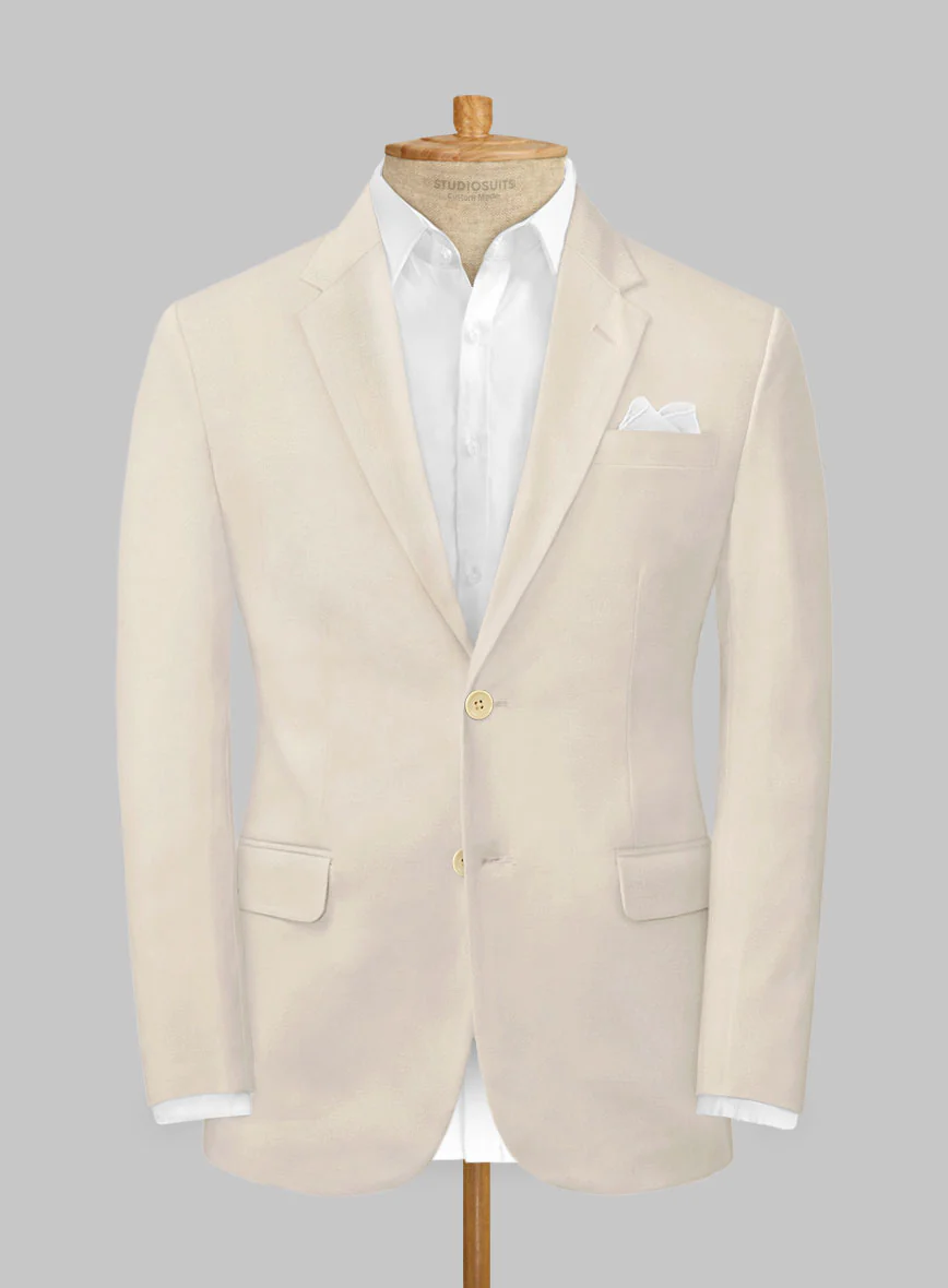 Light Khaki Stretch Chino Jacket - Image 3