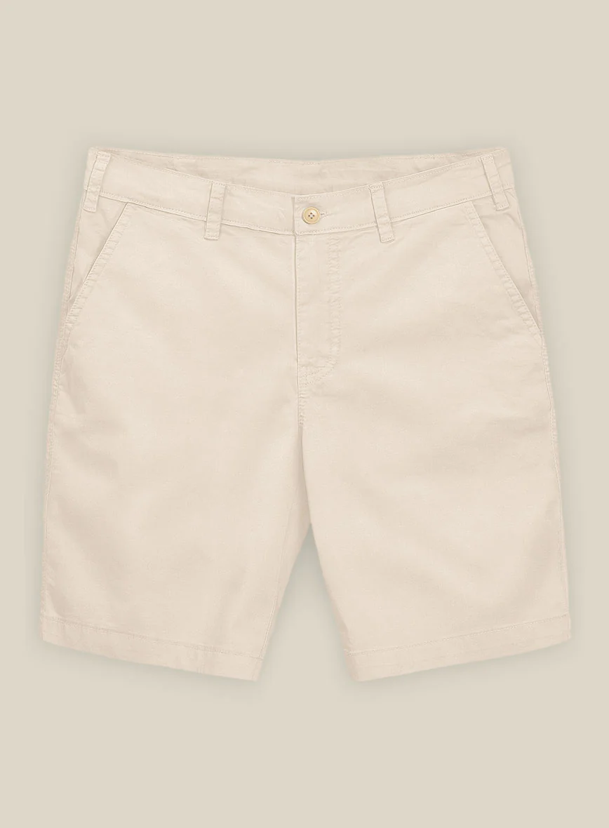 Light Khaki Stretch Chino Shorts