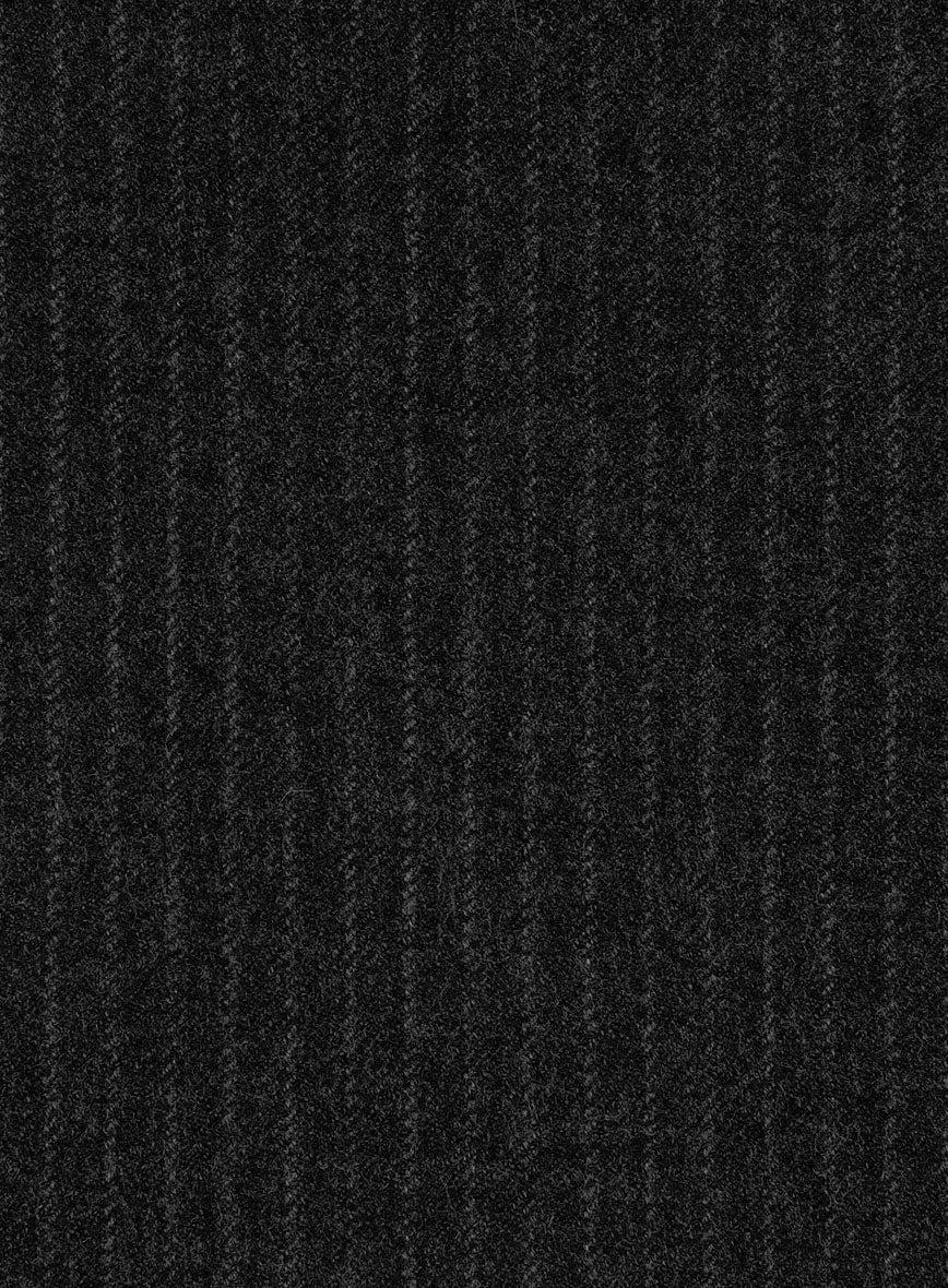Light Weight Charcoal Stripe Tweed Pants - Image 3