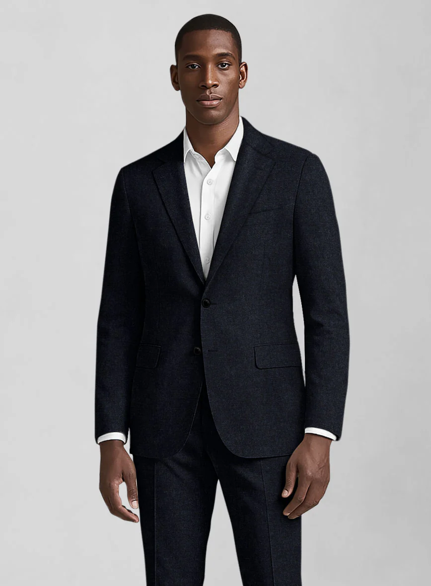 Light Weight Deep Blue Tweed Suit - Image 3
