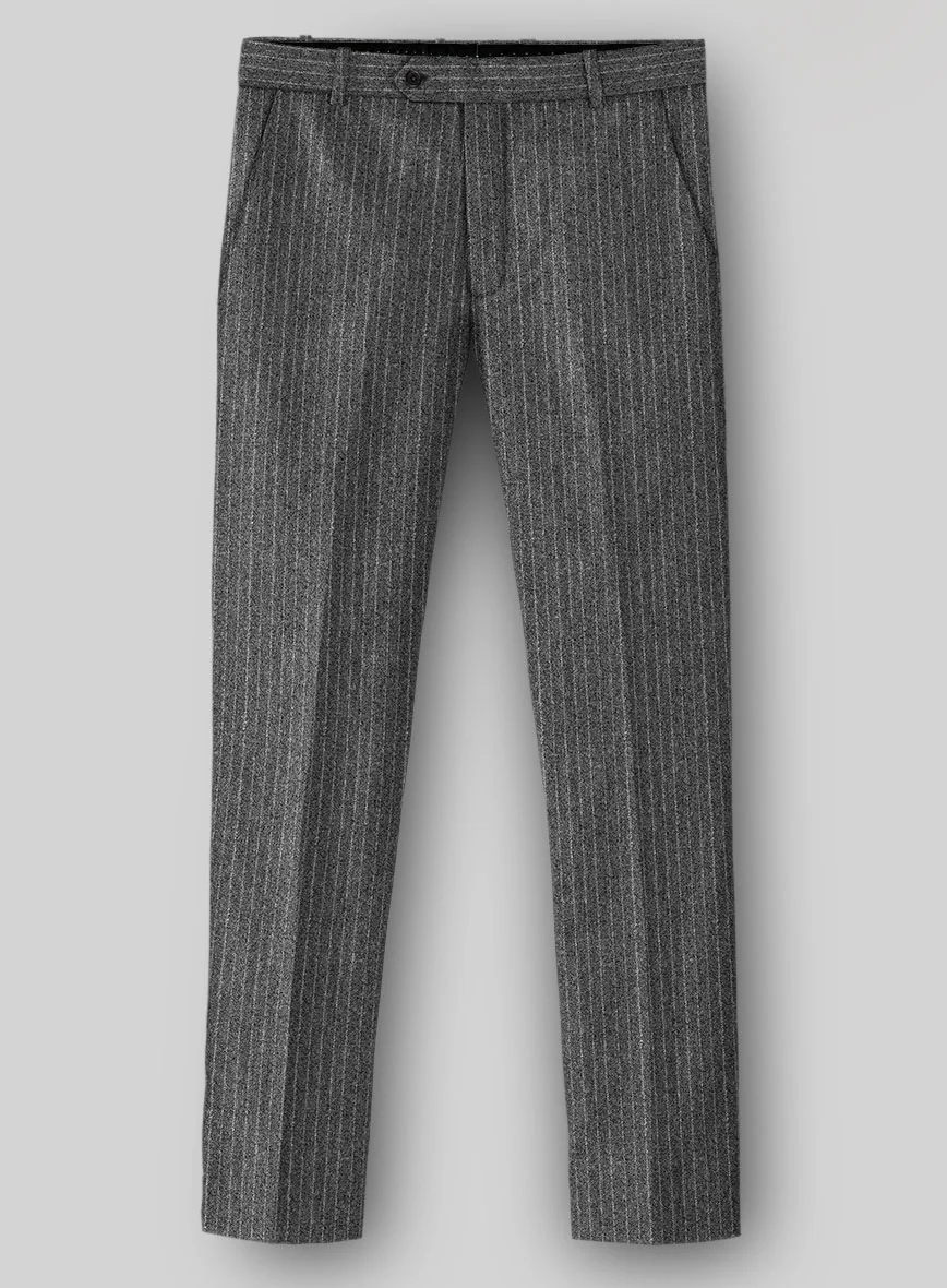 Light Weight Gray Stripe Tweed Pants