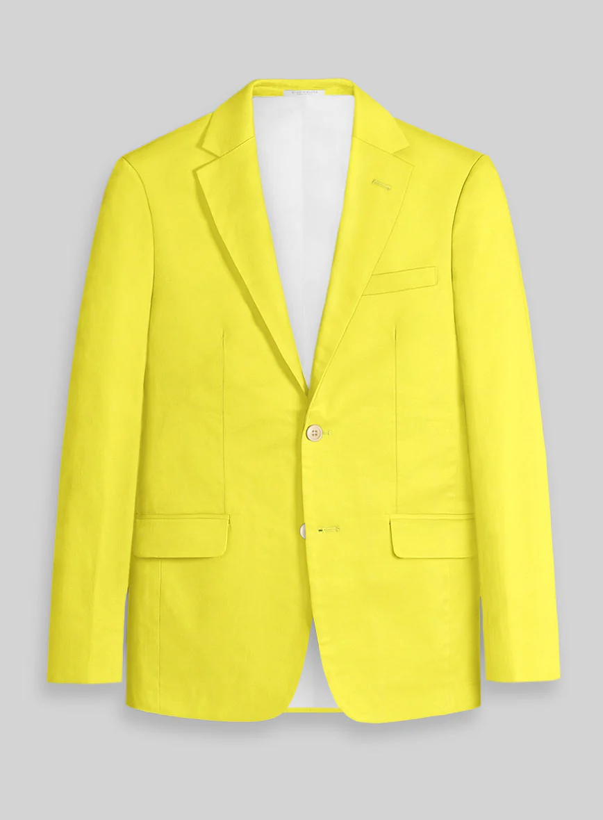 Lime Yellow Napoli Stretch Light Weight Cotton Jacket