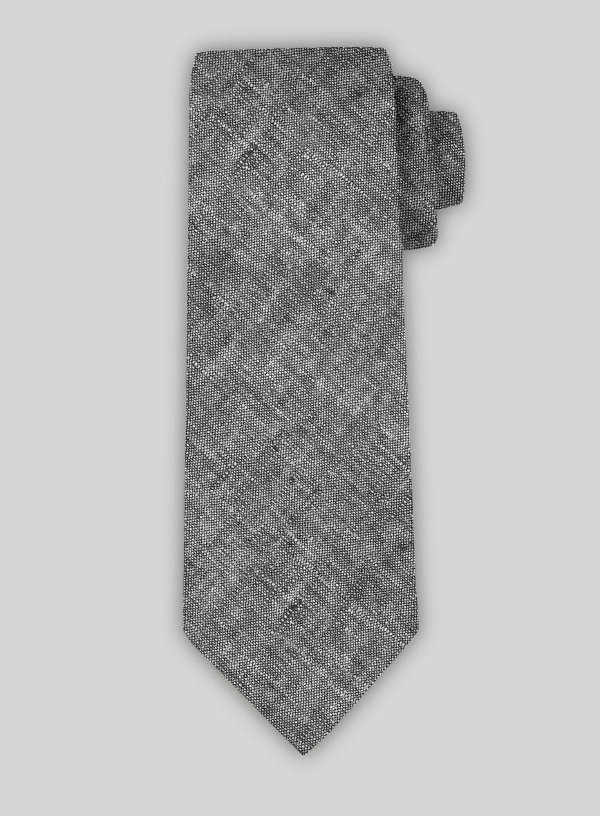 Linen Tie - Chambray Black