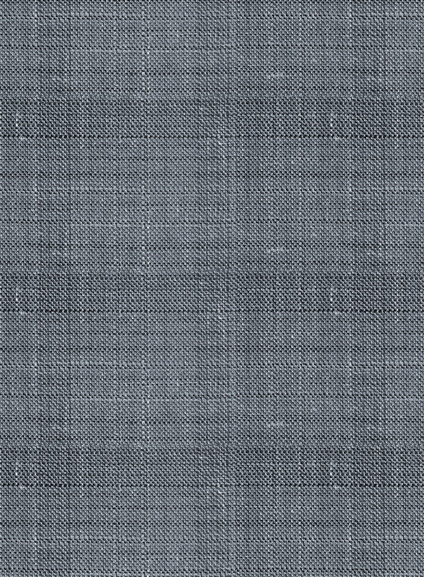 London Loom Blue Bruna Wool Silk Linen Pants - Image 3