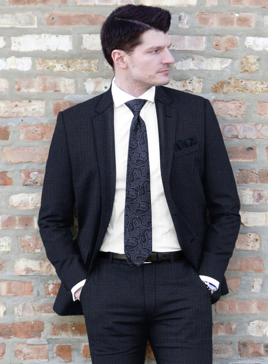 London Loom Blue Ilaria Wool Silk Linen Jacket - Image 2