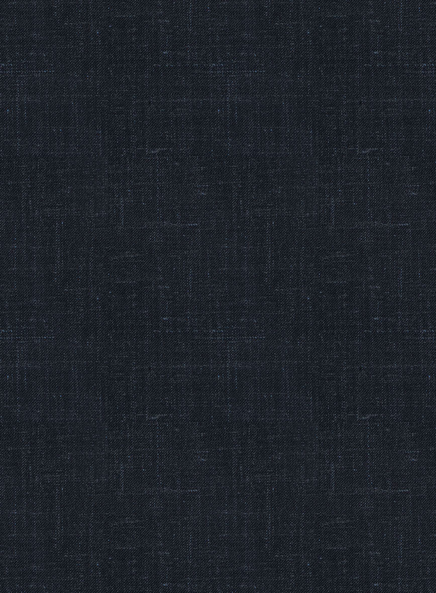 London Loom Blue Twill Wool Silk Linen Jacket - Image 4
