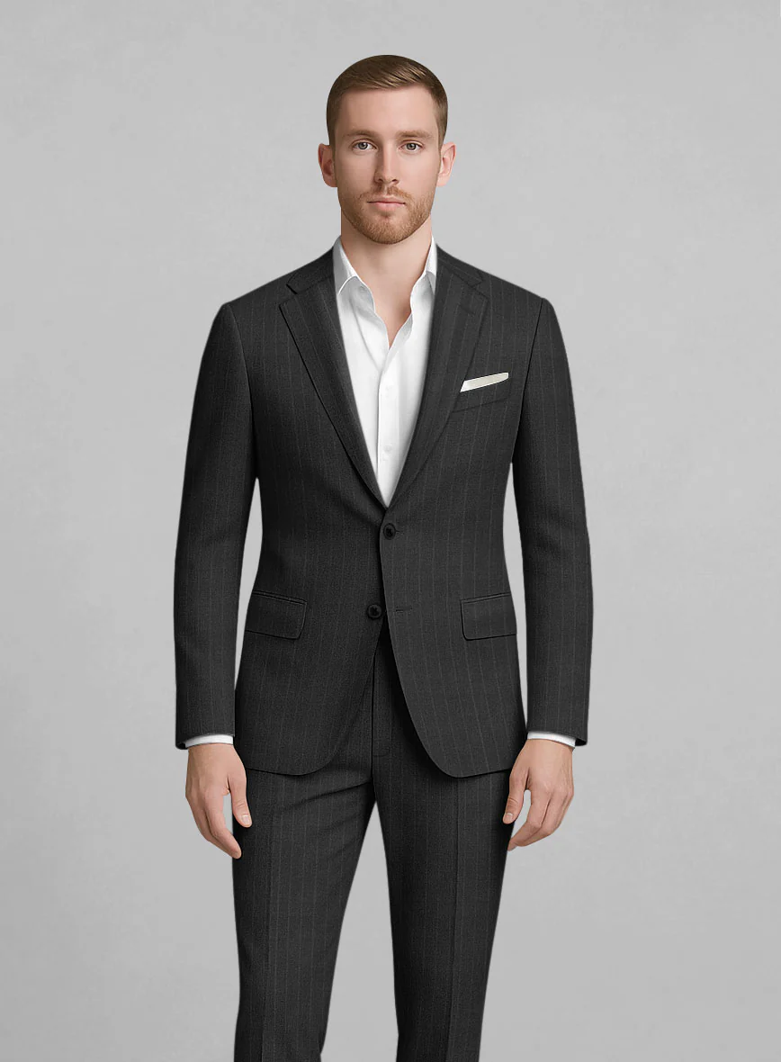 London Loom Caelro Stripe Wool Suit - Image 2