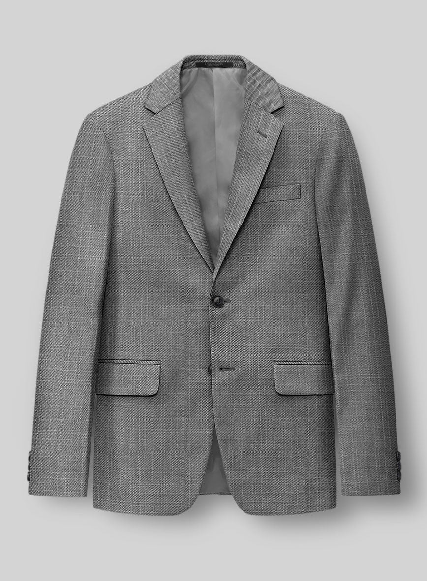 London Loom Gray Eufemia Wool Silk Linen Jacket