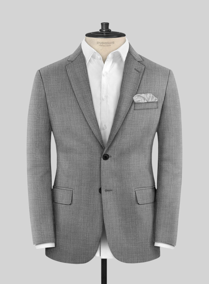 London Loom Gray Eufemia Wool Silk Linen Jacket - Image 3