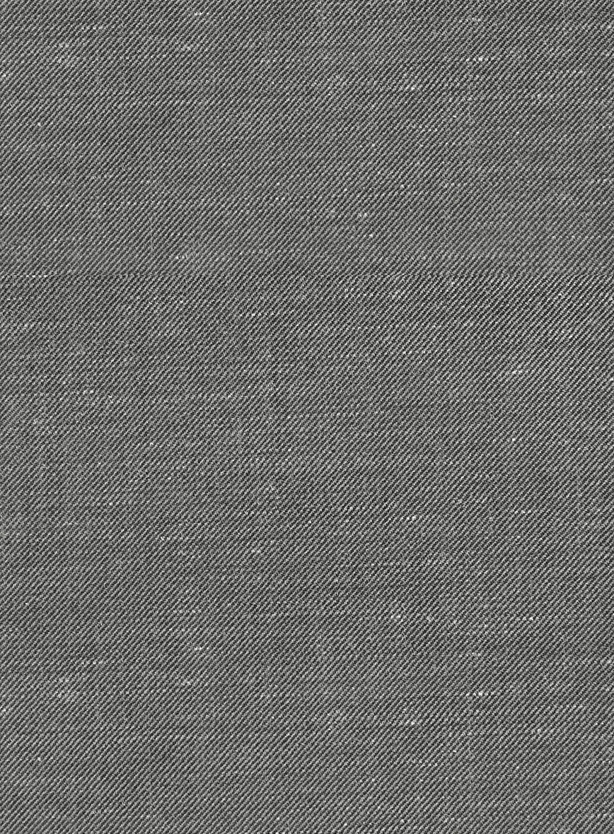 London Loom Gray Twill Wool Silk Linen Pants - Image 3
