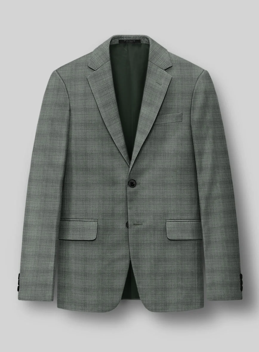 London Loom Green Bruna Wool Silk Linen Jacket
