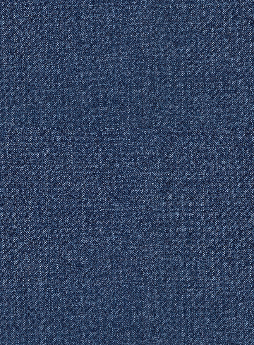 London Loom Indigo Blue Eufemia Wool Silk Linen Jacket - Image 4