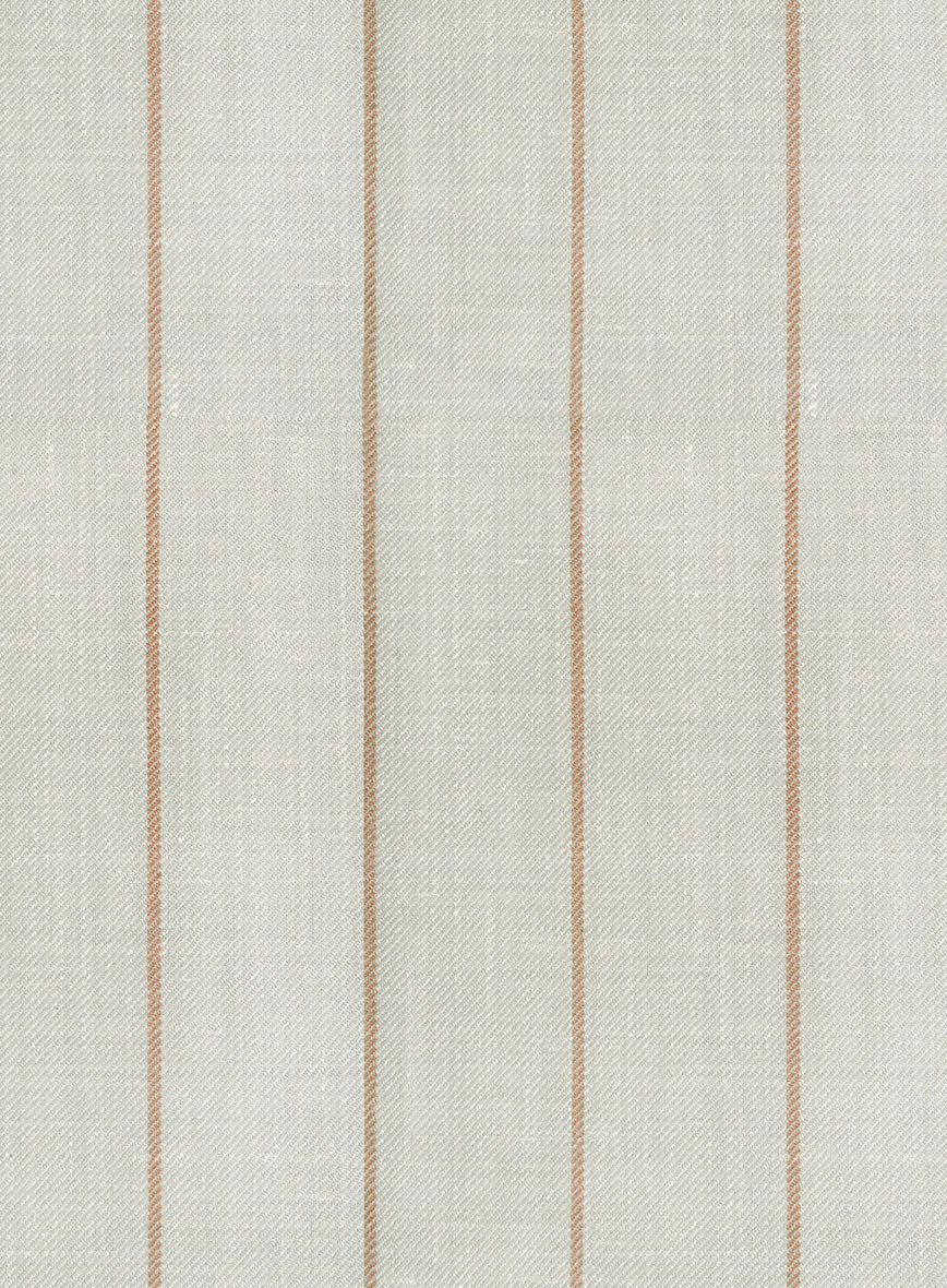 London Loom Stone Fawn Wool Silk Linen Suit - Image 8