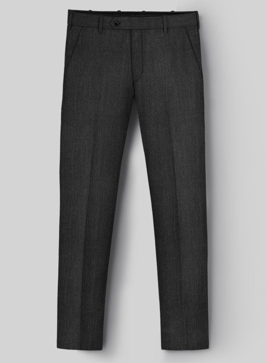London Loom Taviano Herringbone Wool Pants