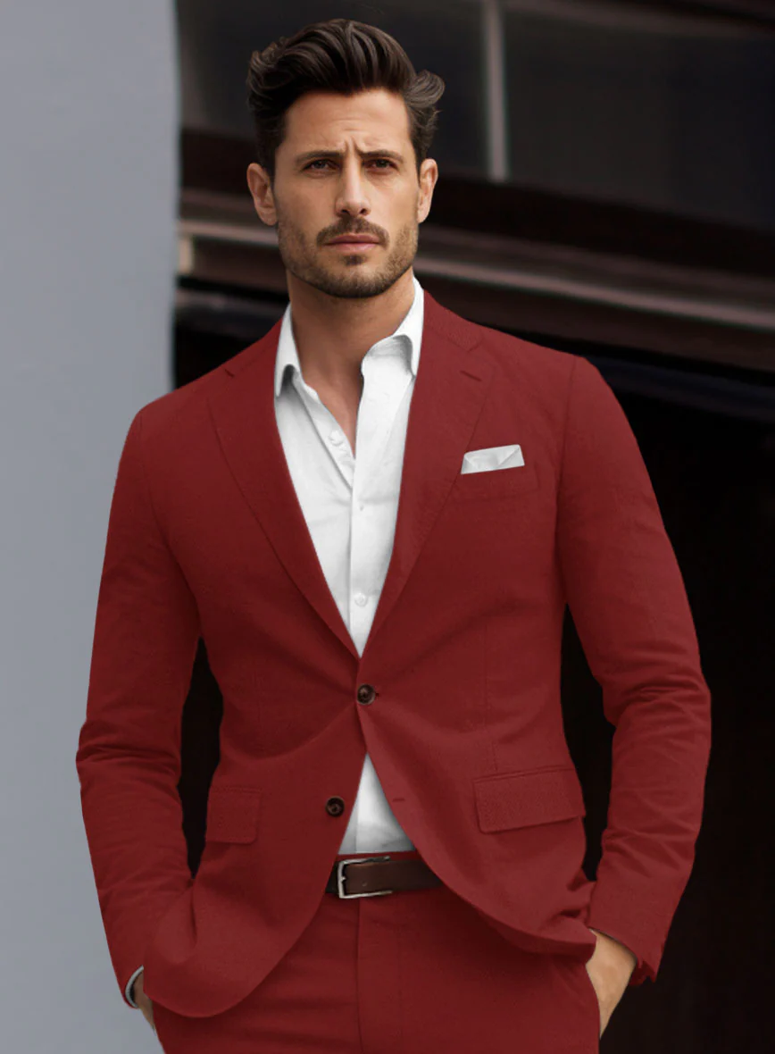 Loro Piana Red Cotton Suit - Image 4