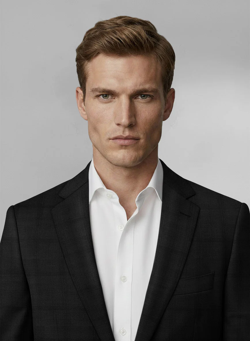 Loro Piana Zelander Black Self Check Wool Suit - Image 3