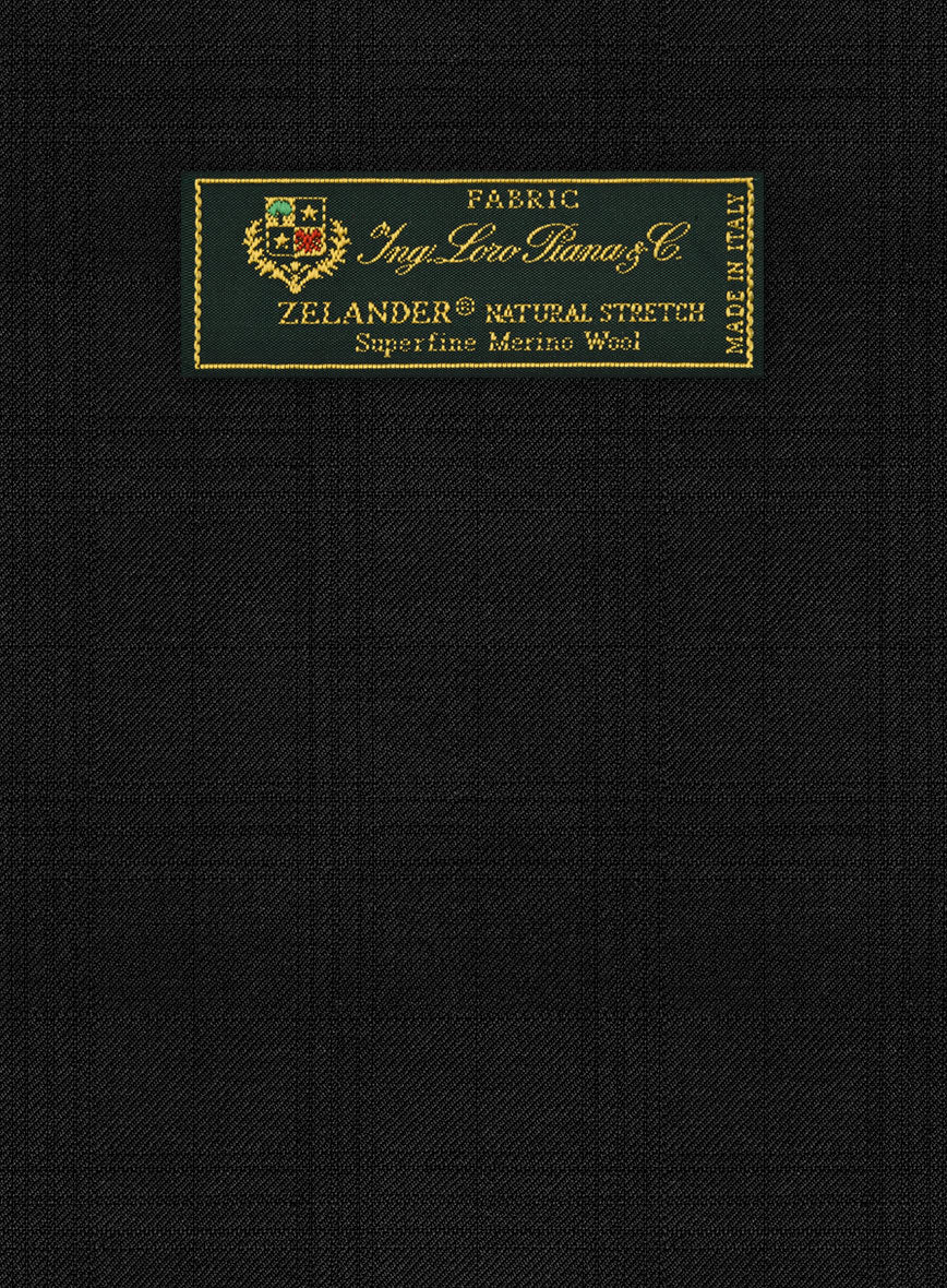 Loro Piana Zelander Black Self Check Wool Suit - Image 9