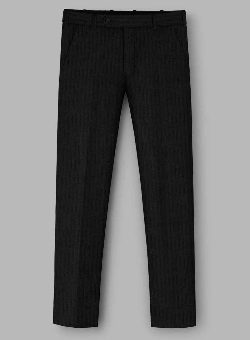 Loro Piana Zelander Black Self Stripe Wool Suit - Image 4