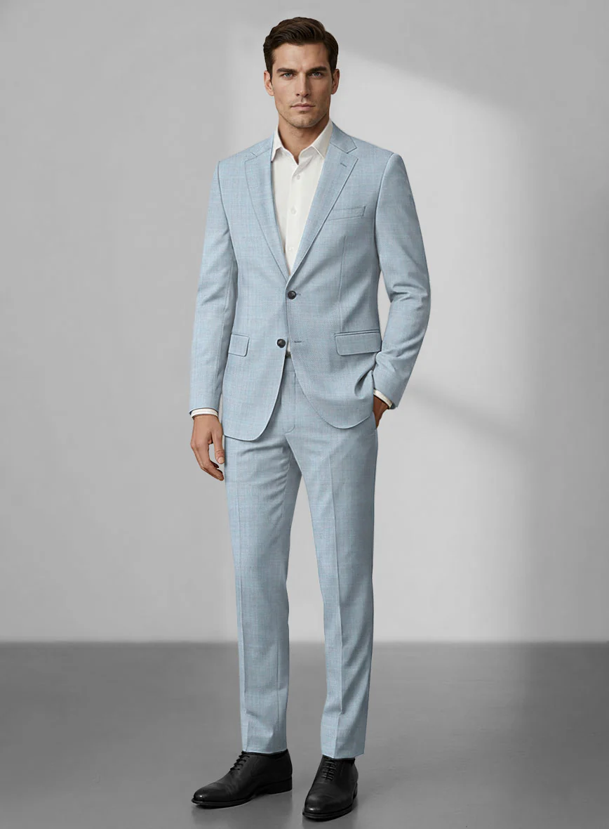 Loro Piana Zelander Light Blue Wool Suit