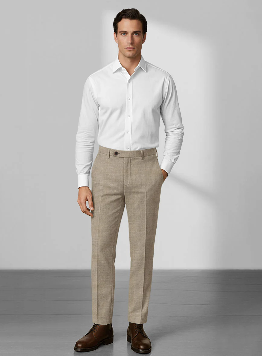Loro Piana Zelander Light Brown Wool Pants - Image 3