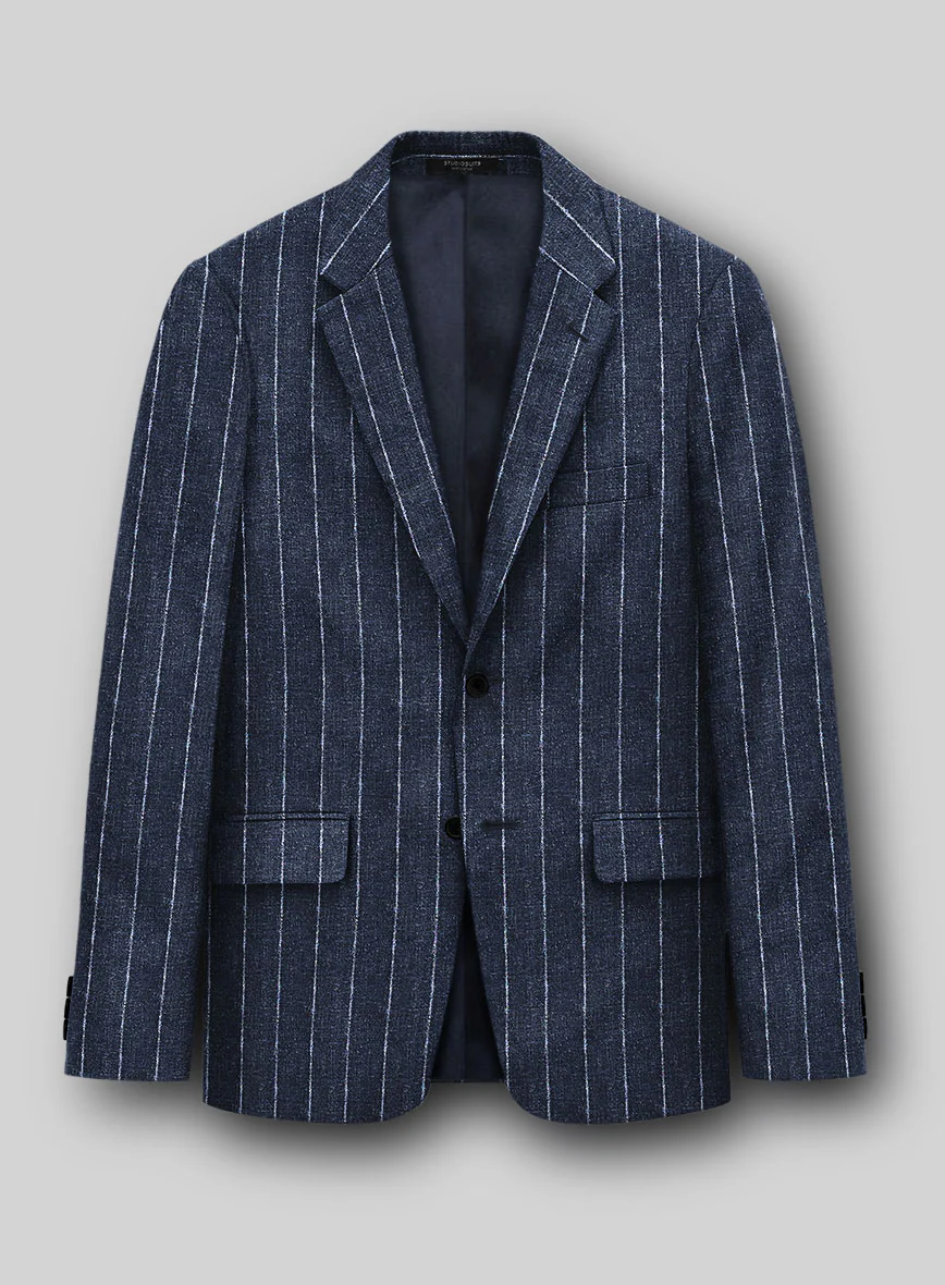 Maestro Lumel Silver Stripe Linen Wool Silk Jacket