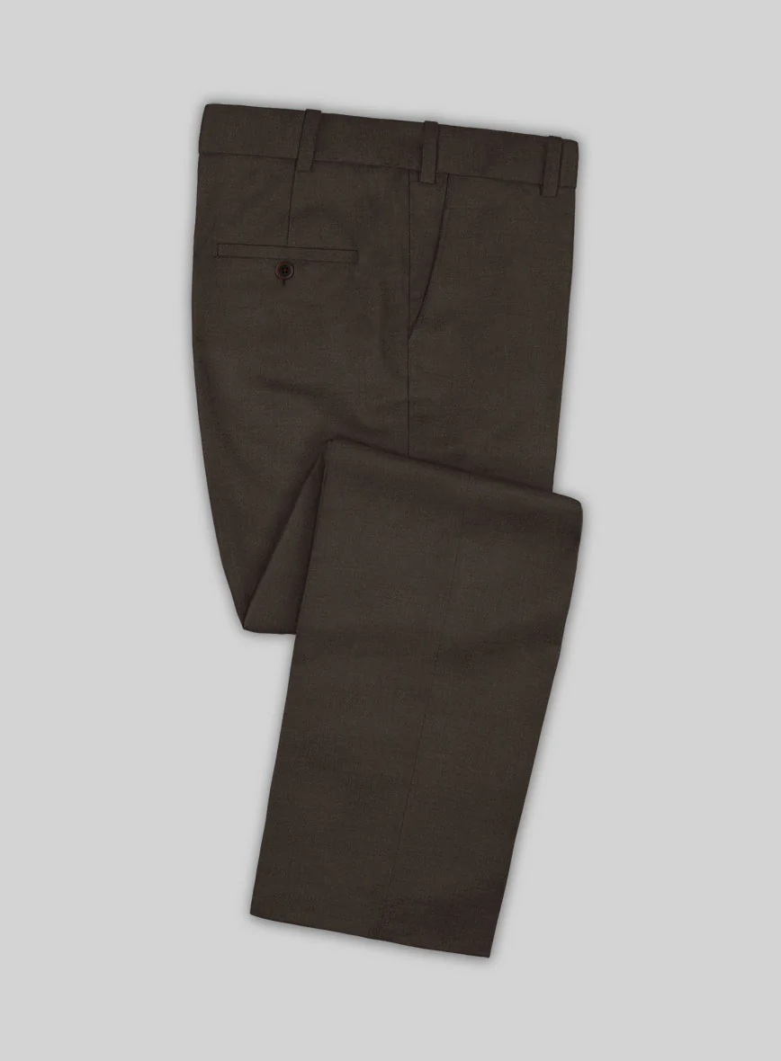 Marco Stretch Coffee Brown Wool Pants