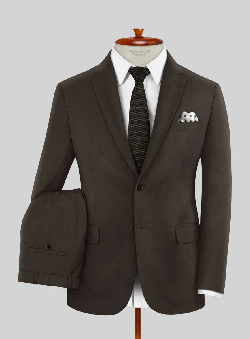 Marco Stretch Coffee Brown Wool Suit