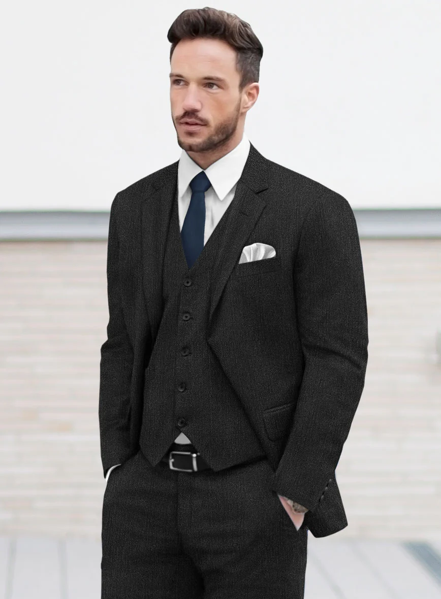 Marco Stretch Dark Charcoal Wool Jacket - Image 2